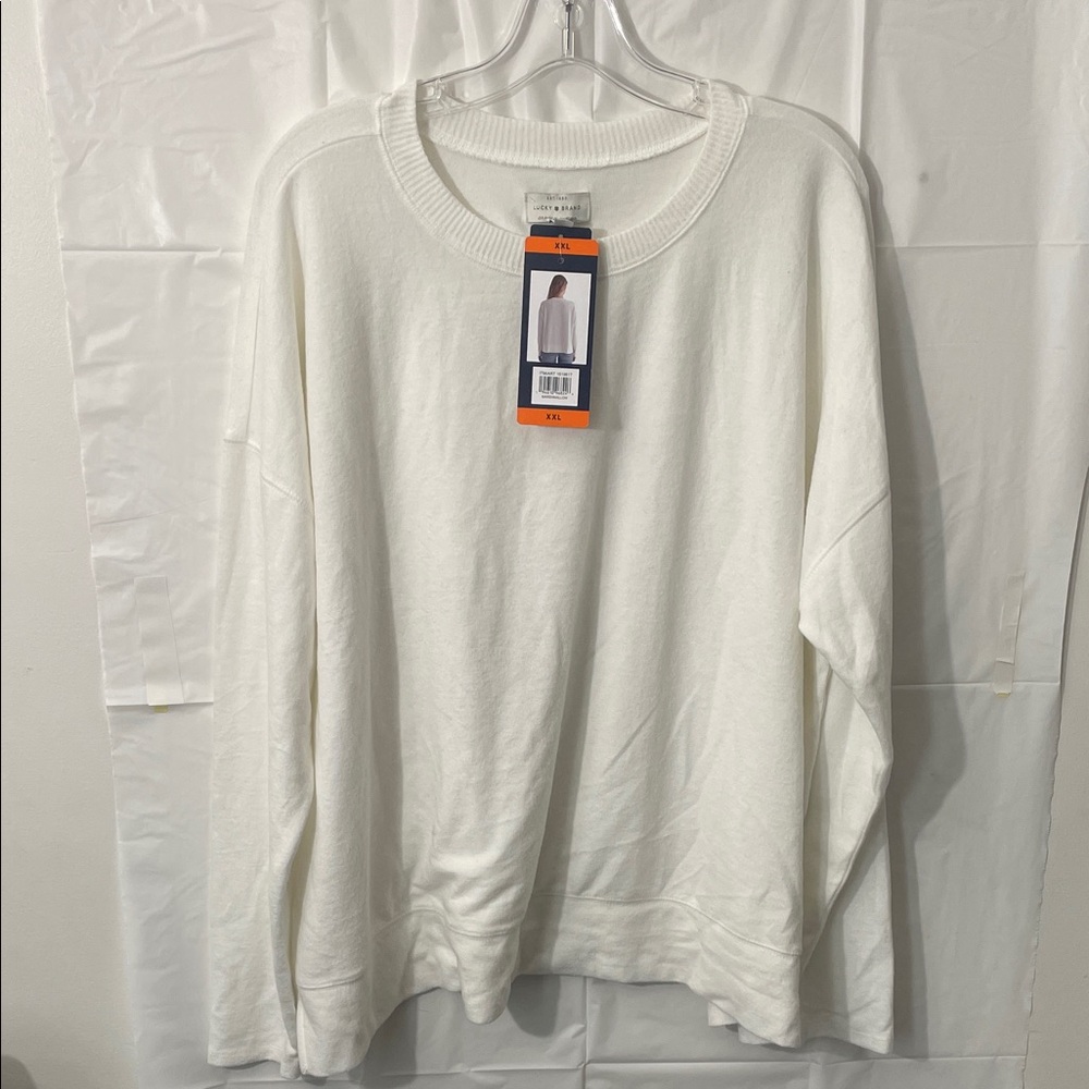 Lucky Brand Women's Sweatshirt Top XXL, Marshmallow Gui mauve / Z1